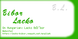bibor lacko business card